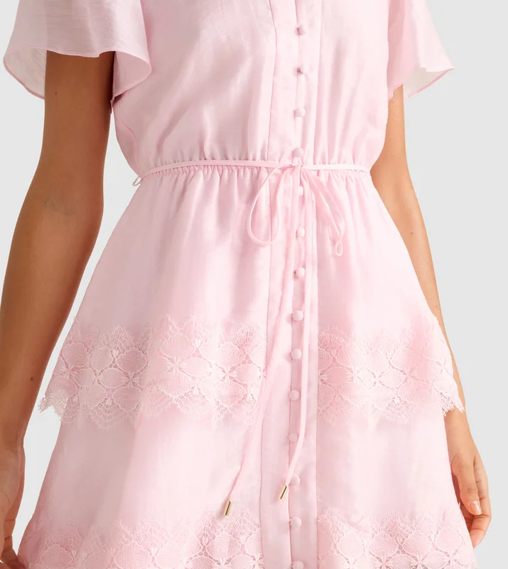 forever new  EMMY Lace Trim Mini Dress for Women | Best Price UAE